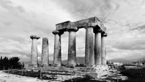 temple of apollo in Corinth indicating the portrait of divine hiddenness