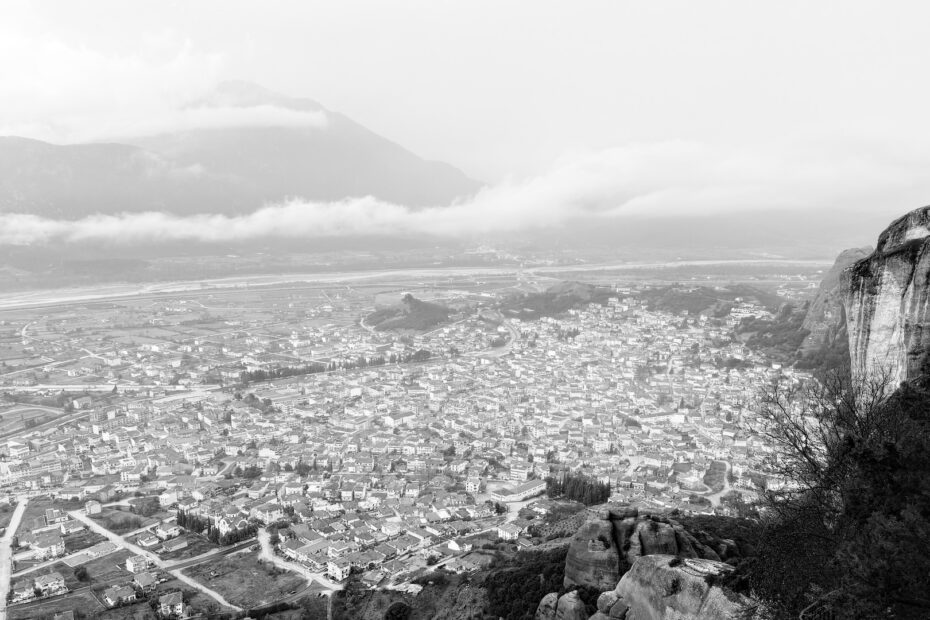 A view of Kalampaka from Meteora, reflecting the hierarchy in Ecclesiastes 5:7–8.